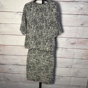 Akris Punto Black and White Textured Skirt Set